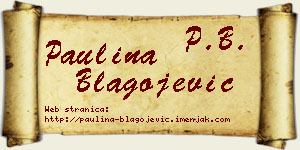 Paulina Blagojević vizit kartica